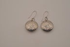 Elle Sterling silver hammered round disc drop earrings