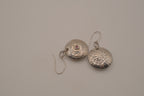 Elle Sterling silver hammered round disc drop earrings