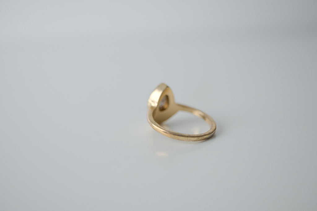 Vintage Grey Teardrop Ring
