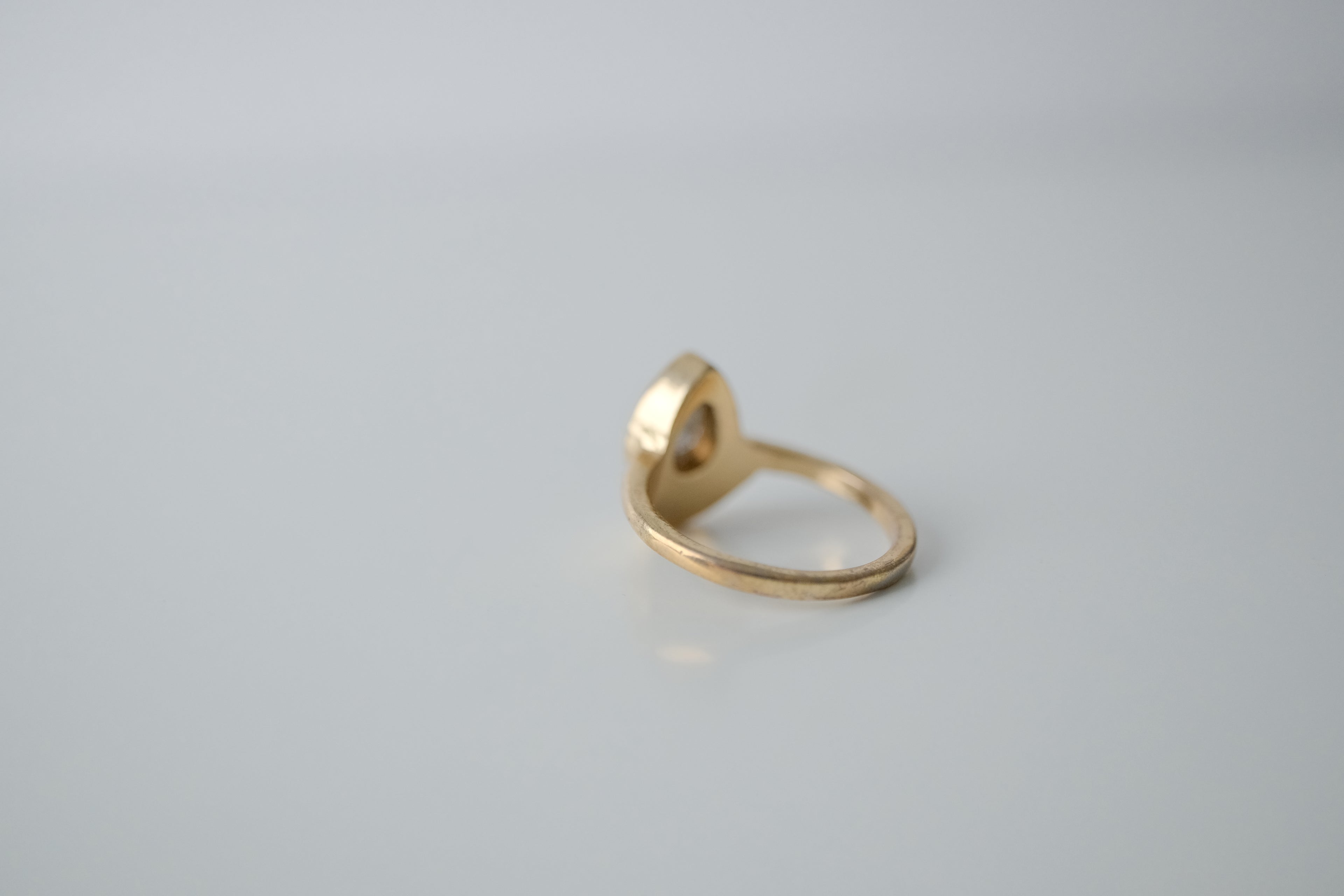 Vintage Grey Teardrop Ring