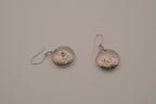 Elle Sterling silver hammered round disc drop earrings