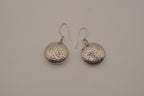 Elle Sterling silver hammered round disc drop earrings