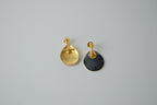 Vintage Gold Onyx Enamel Teardrop Earrings