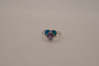 Sterling silver Amethyst and Opal heart ring