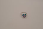 Sterling silver Amethyst and Opal heart ring