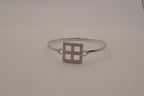 Elle sterling silver geometric bangle bracelet