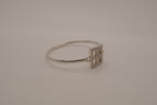 Elle sterling silver geometric bangle bracelet