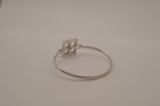 Elle sterling silver geometric bangle bracelet