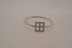 Elle sterling silver geometric bangle bracelet