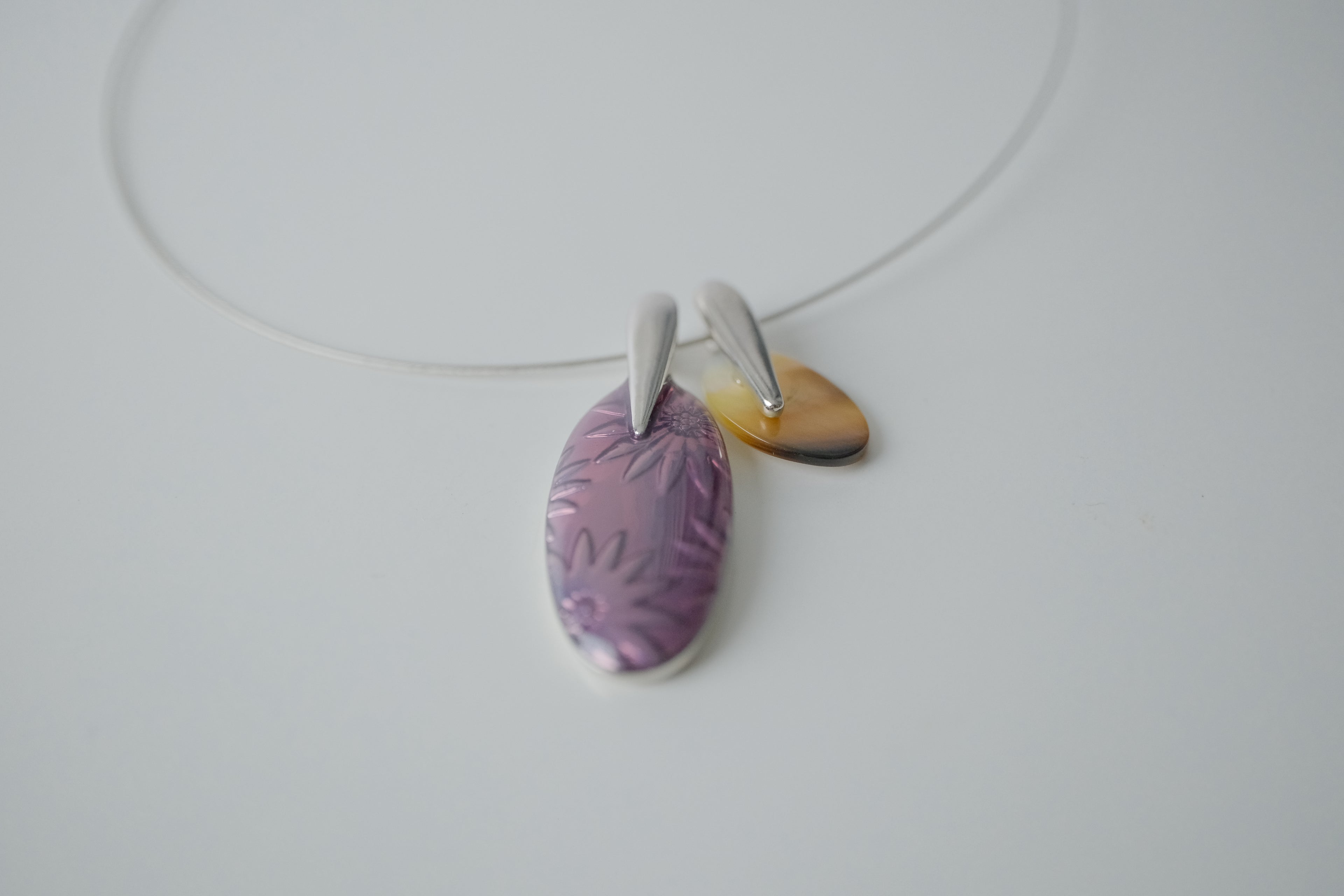 Vintage Two Pendant Cuff Necklace