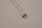 Sterling silver Larimar and Black Onyx sphere pendant necklace
