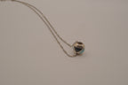 Sterling silver Larimar and Black Onyx sphere pendant necklace