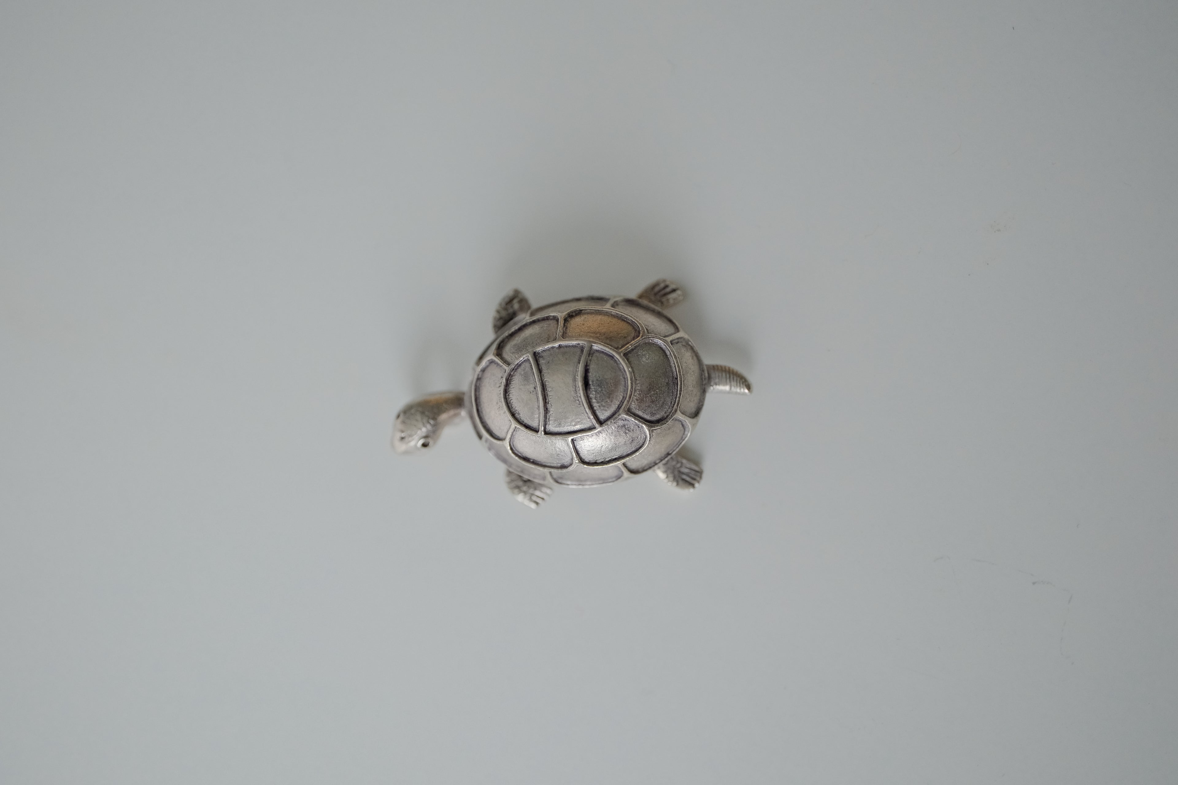 Vintage 3D Turtle Pewter Pendant