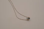 Sterling silver Larimar and Black Onyx sphere pendant necklace
