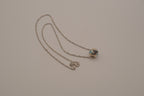 Sterling silver Larimar and Black Onyx sphere pendant necklace