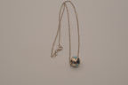 Sterling silver Larimar and Black Onyx sphere pendant necklace