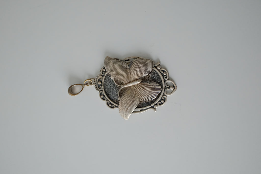 Vintage Silver Butterfly Pendant