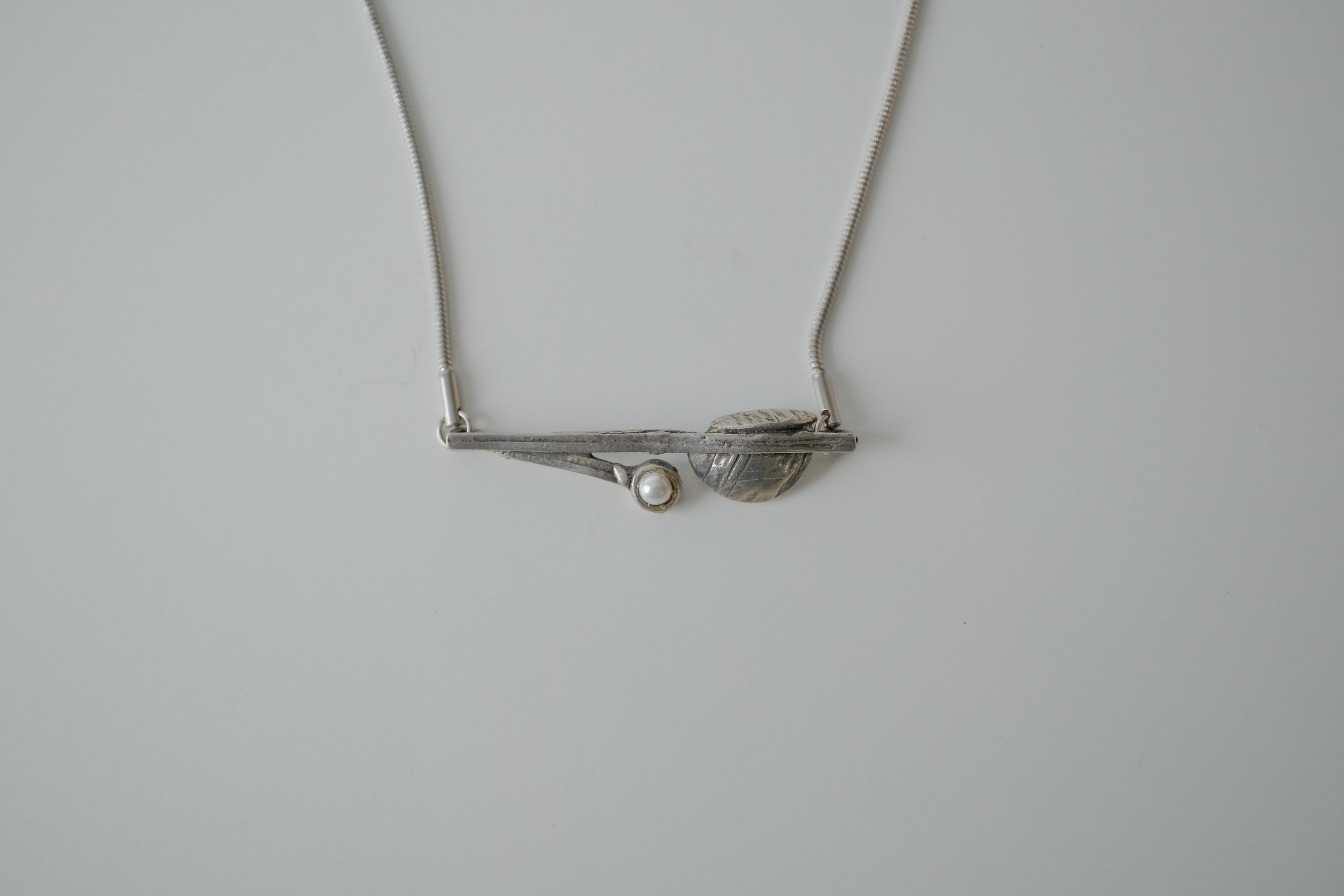 Osmose Leaf and Pearl Necklace