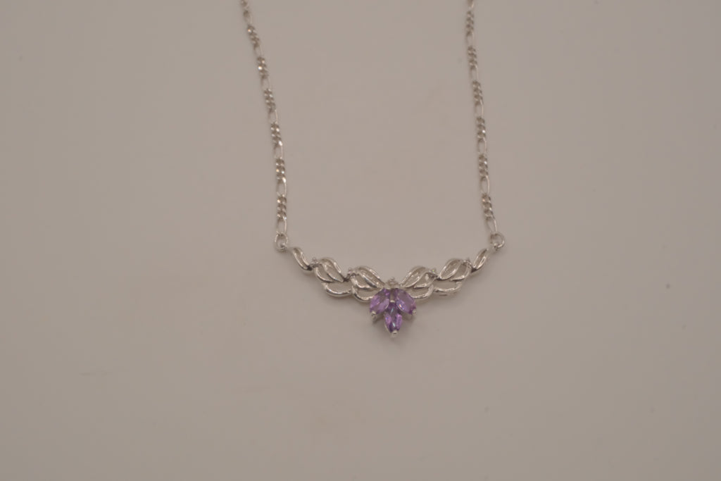 Vintage Purple stone swirled ribbon necklace