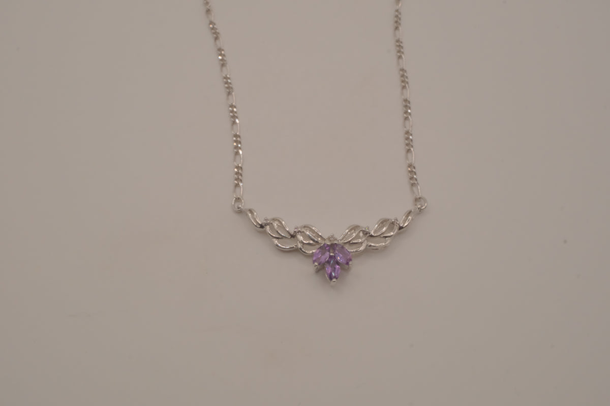 Vintage Purple stone swirled ribbon necklace