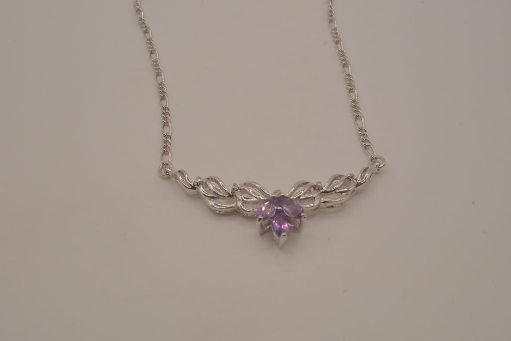 Vintage Purple stone swirled ribbon necklace