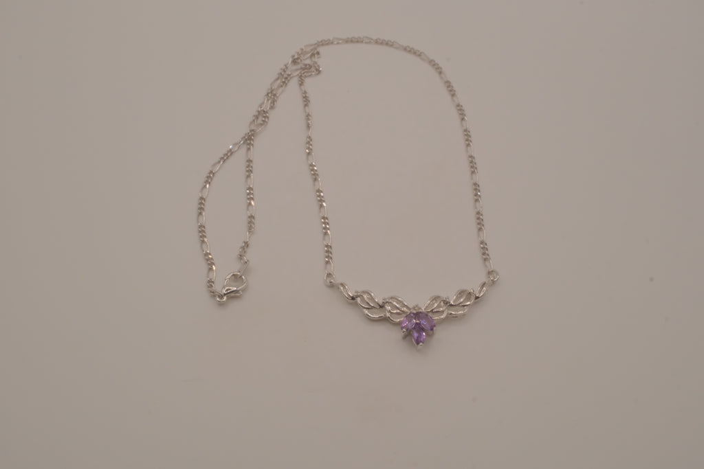 Vintage Purple stone swirled ribbon necklace