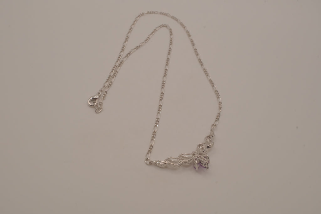 Vintage Purple stone swirled ribbon necklace