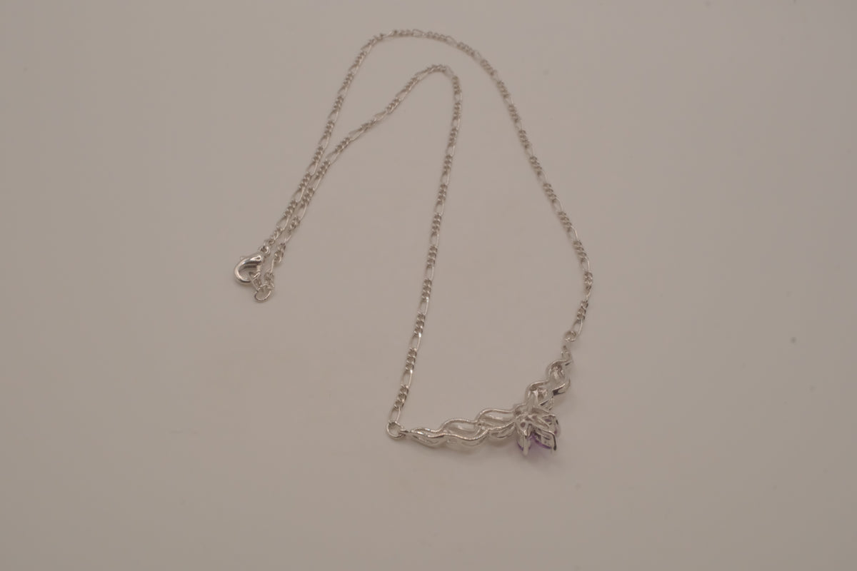 Vintage Purple stone swirled ribbon necklace