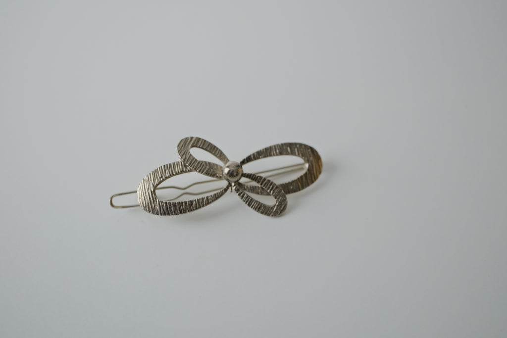 Vintage Silver Flower Hair Barrette