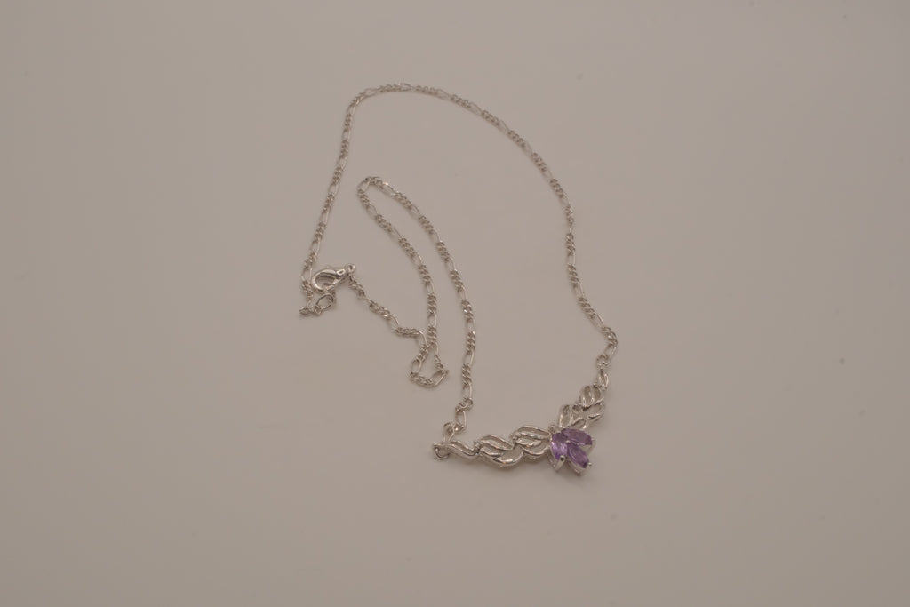 Vintage Purple stone swirled ribbon necklace