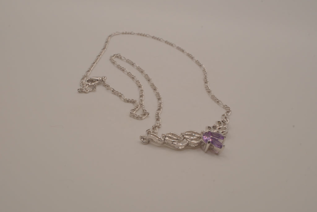 Vintage Purple stone swirled ribbon necklace