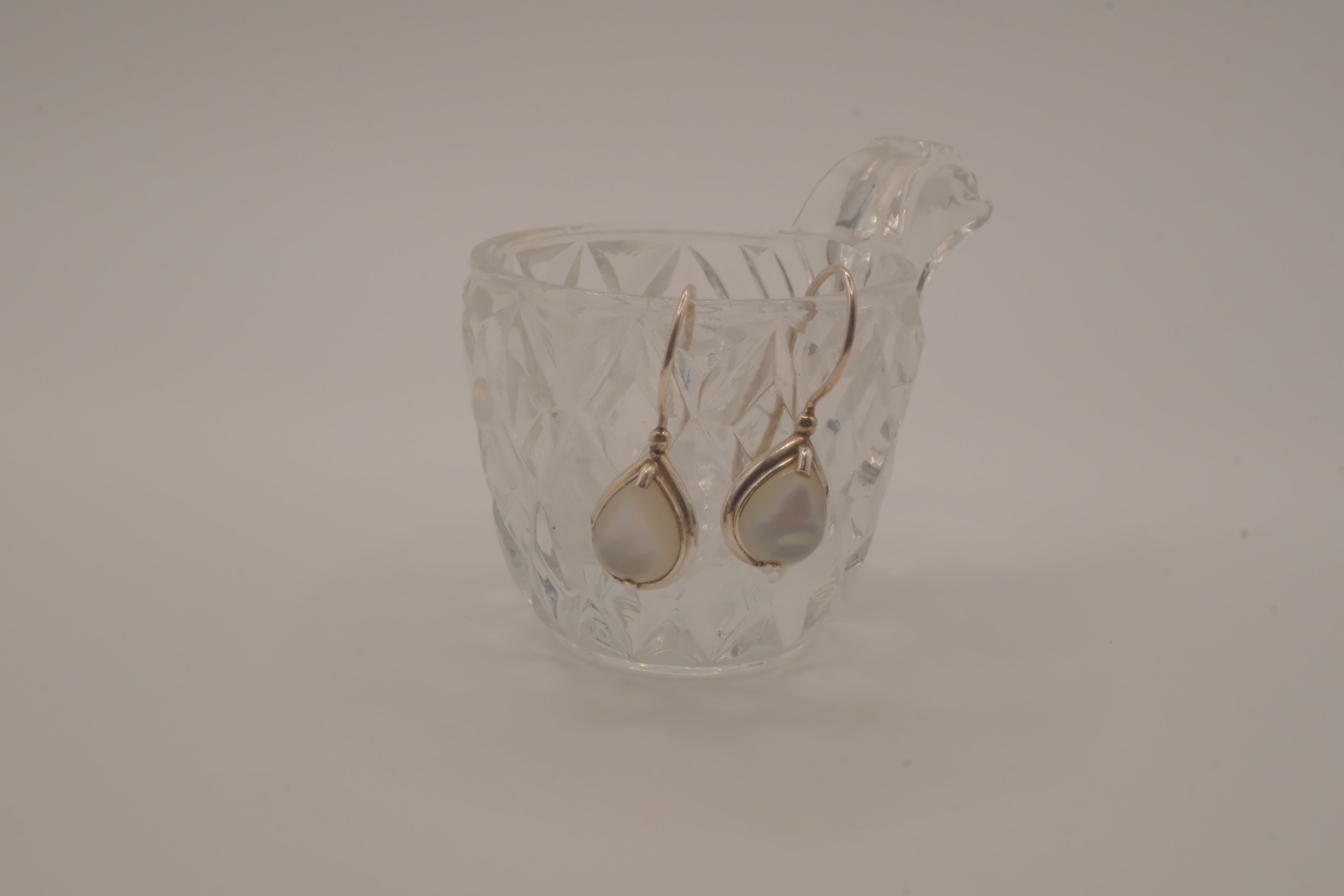 Sterling silver moonstone teardrop dangle drop earrings
