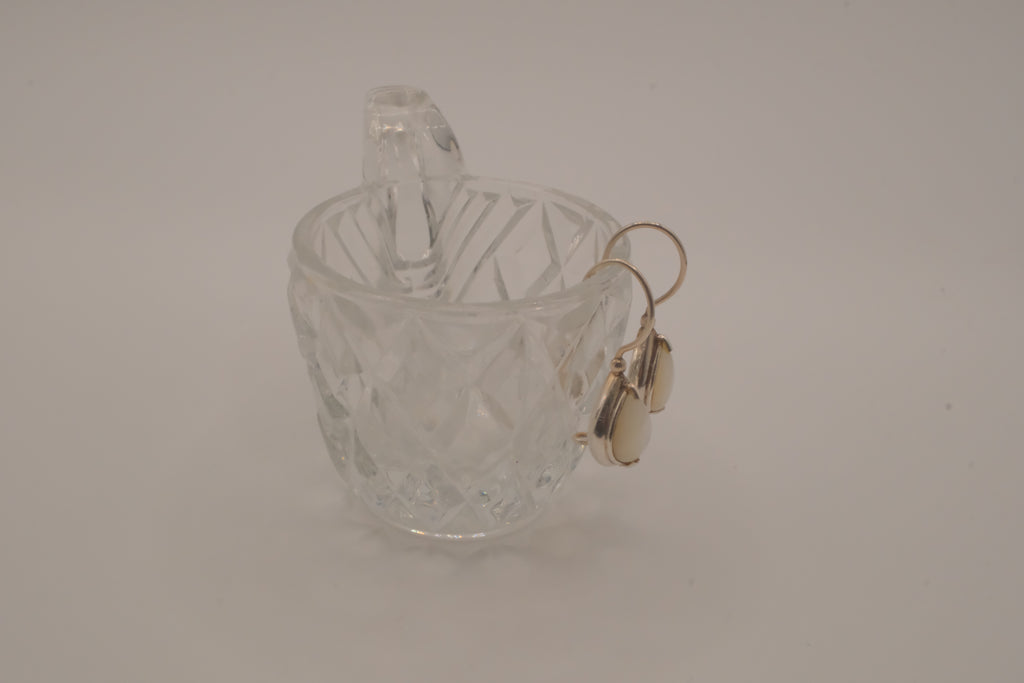 Sterling silver moonstone teardrop dangle drop earrings