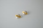 Vintage Two Tone Matte Clip-On Earrings