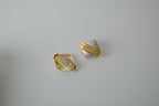 Vintage Two Tone Matte Clip-On Earrings