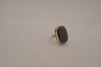 Sterling silver cushion-cut black onyx statement ring