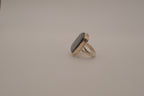 Sterling silver cushion-cut black onyx statement ring