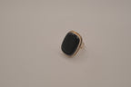 Sterling silver cushion-cut black onyx statement ring