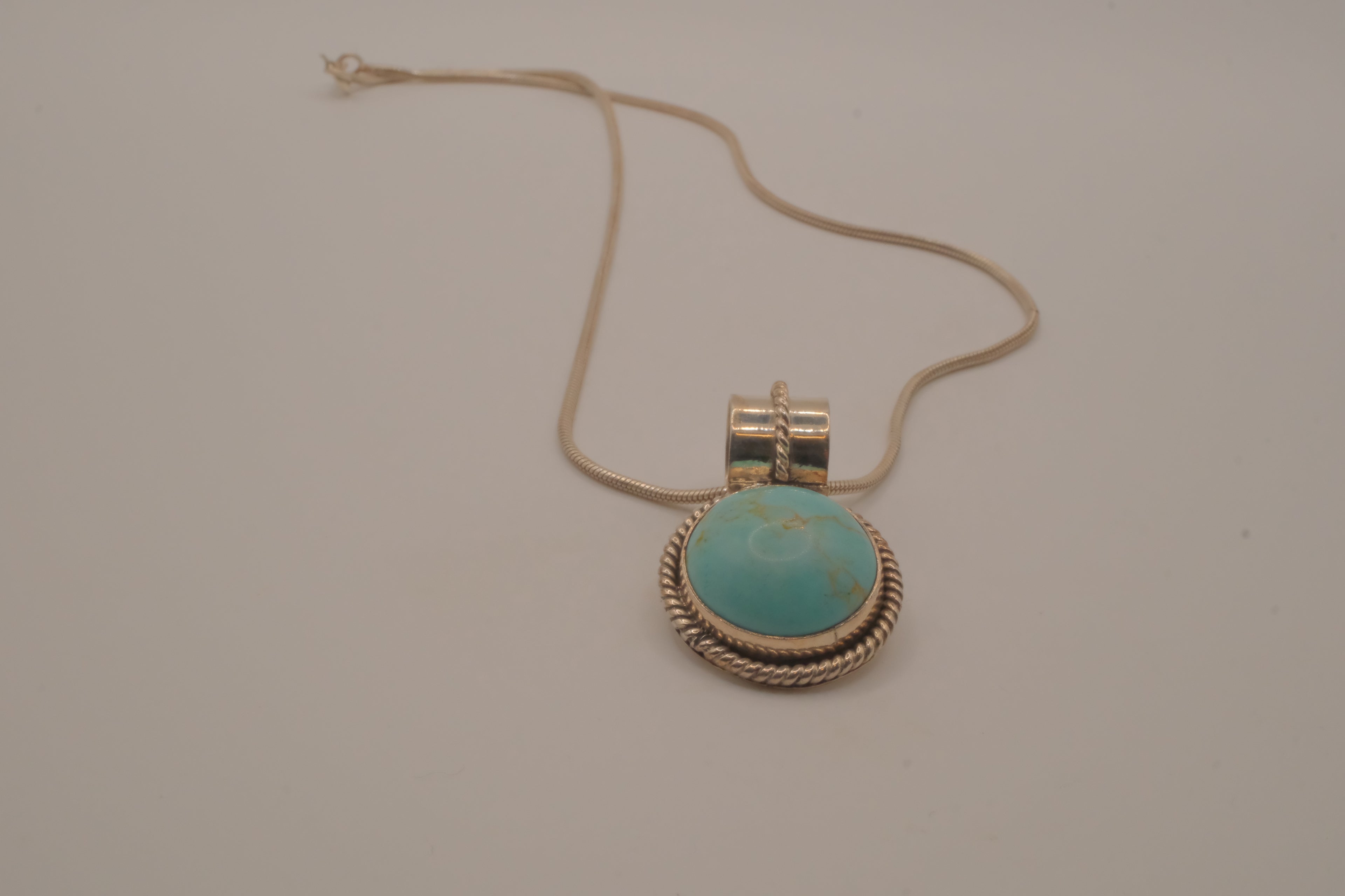 Sterling silver turquoise pendant necklace