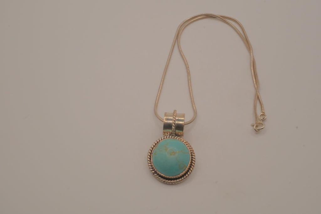 Sterling silver turquoise pendant necklace