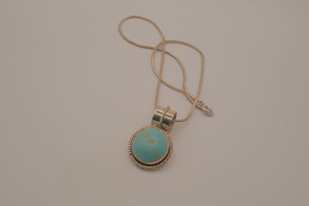 Sterling silver turquoise pendant necklace