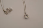 Elegant silver solitaire pendant necklace