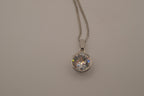 Elegant silver solitaire pendant necklace