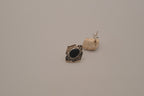 Vintage Sterling silver onyx openwork stud earrings