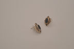 Vintage Sterling silver onyx openwork stud earrings