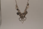 Elle Sterling silver multi-heart charm necklace
