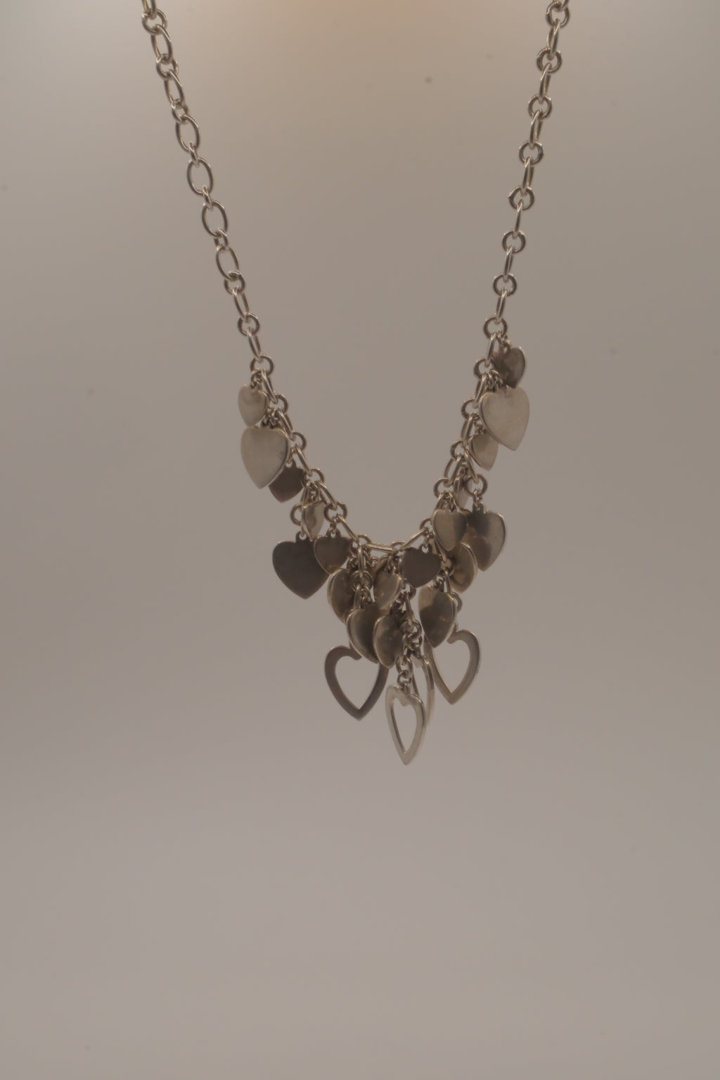 Elle Sterling silver multi-heart charm necklace