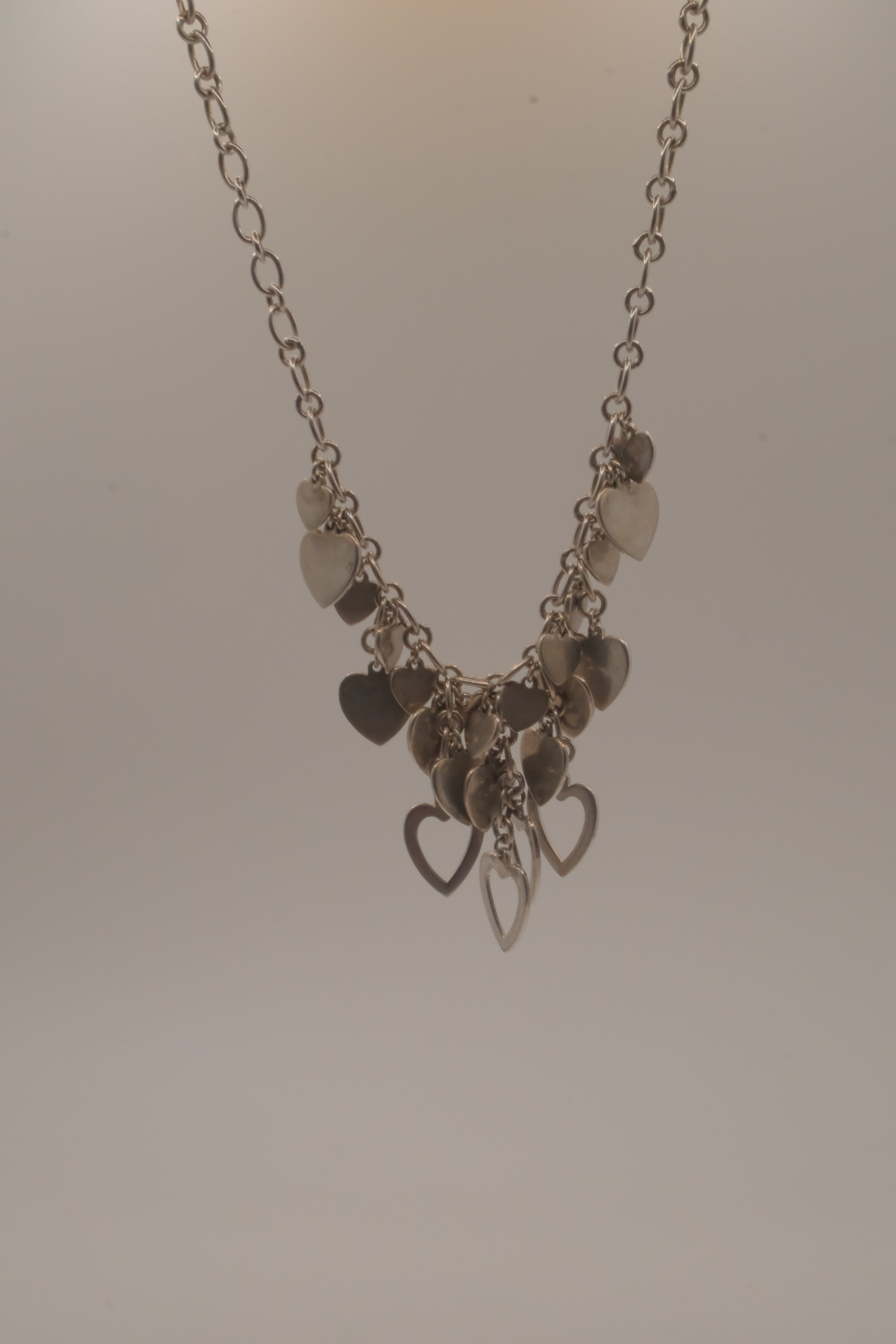 Elle Sterling silver multi-heart charm necklace