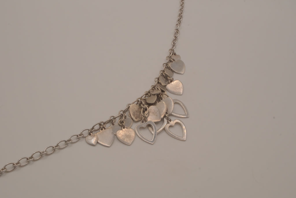 Elle Sterling silver multi-heart charm necklace