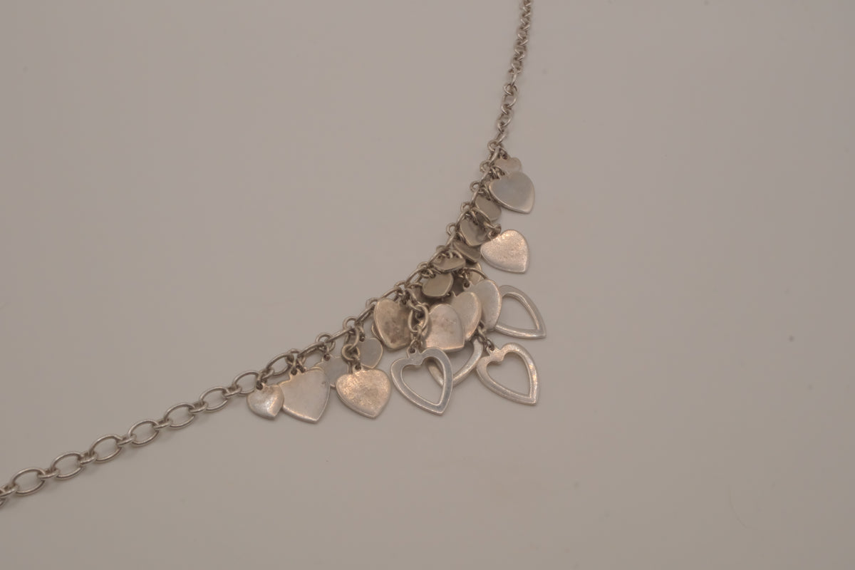 Elle Sterling silver multi-heart charm necklace